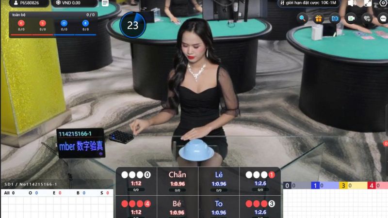 Xóc đĩa livestream 1 Giao diện màn hình xóc đĩa livestream